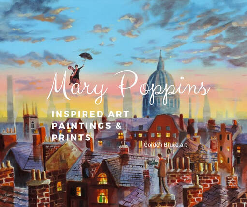 Mary Poppins inspired art, paintings and prints by Gordon Bruce