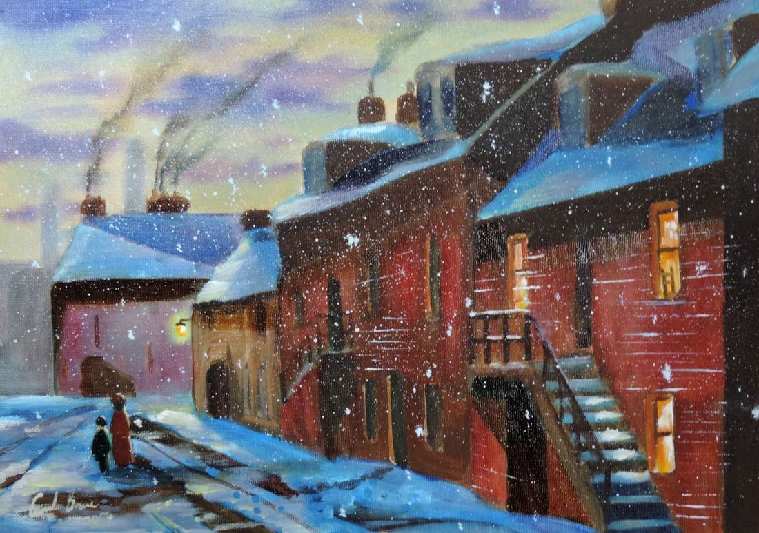 Old street in winter #painting #art