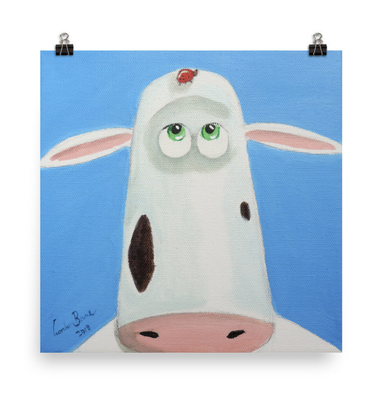 cute cow face poster