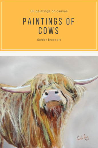Paintings of cows. Original art on canvas