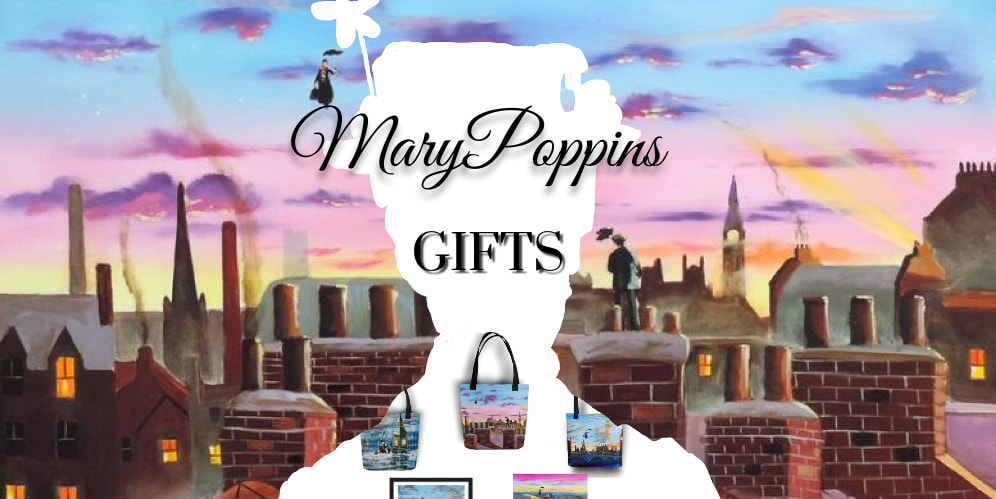 Welcome to my Mary Poppins art page. I have a range of Mary Poppins gift ideas such as original paintings and prints. The beloved Disney classic is one of my favourite films and I wanted to paint some of the magic as art on canvas.