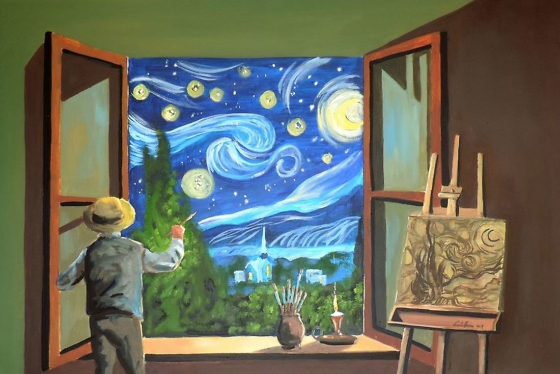Van Gogh and the starry night painting 